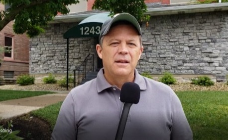 Mark Harrington live outside Founders Women's Health Center